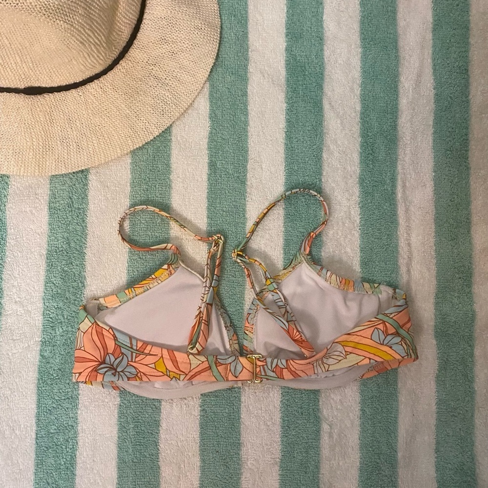 Xhilaration Floral Bikini Top - Orange, Blue, Yellow - Picture 2 of 2